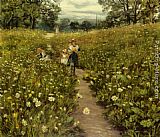 Philip Richard Morris Gathering Wild Flowers painting
